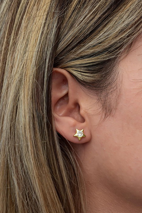 Heliophilia Silver Pendientes de Plata de Ley 925 con Baño de Oro y Circon Heliophilia Silver Pendientes de Plata de Ley 925 con Baño de Oro y Circon